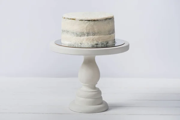 Ciasto Stoisku Biały Białym Tle — Zdjęcie stockowe
