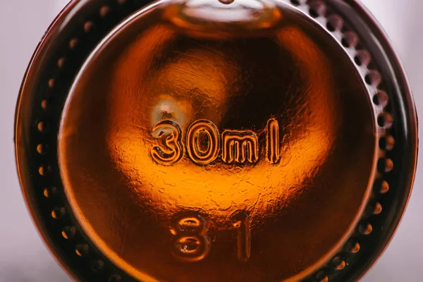 Close Bottle Natural Medicinal Cbd Oil Mark — Stock Photo, Image