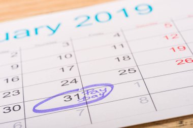 işaretli sayı 31 ve 'ödeme günü' yazı ile takvim seçici odak