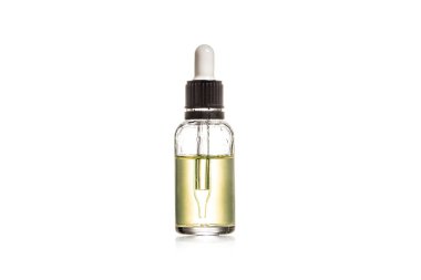 Studio shot of serum in bottle with dropper isolated on white clipart