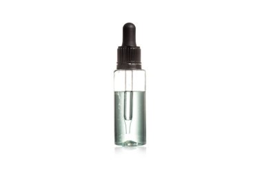 Studio shot of serum glass bottle isolated on white background clipart