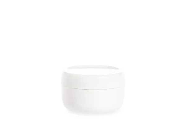 Studio Shot Cream Plastic Container Isolated White — Stock Photo, Image
