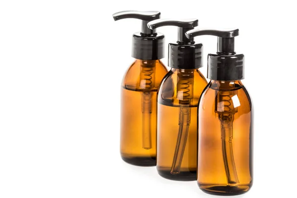 Studio Shot Liquid Soap Bottles Isolated White — Stock Photo, Image