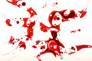 Top view of blood stains on white surface clipart