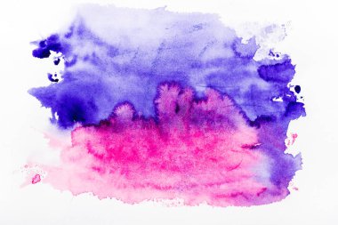 top view of pink and purple spills on white background clipart