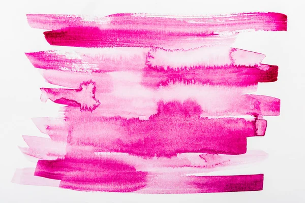 Top View Pink Brushstrokes White Paper — Stock Photo, Image