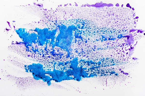 바탕에 파란색과 보라색 수채화 유출의 — 스톡 사진