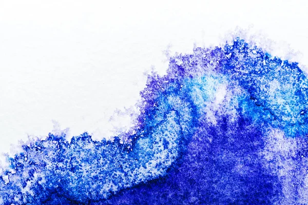 Top View Blue Watercolor Spill White Background — Stock Photo, Image