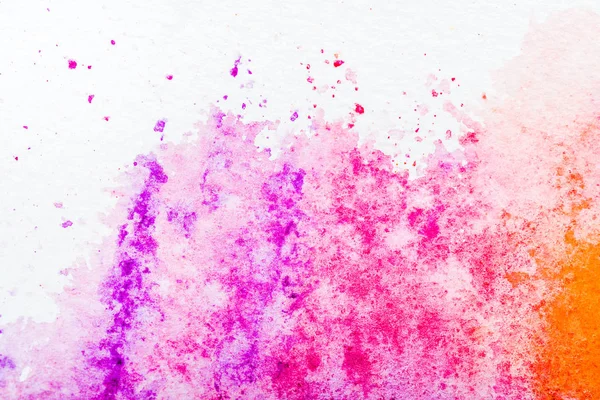 Bovenaanzicht Van Pink Aquarel Morsen Wit Papier — Stockfoto