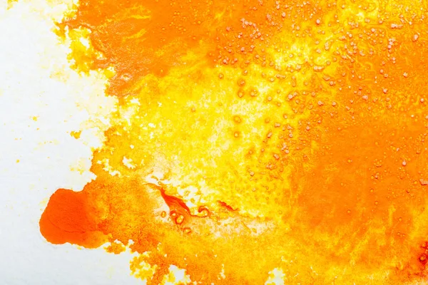 Felülnézet Sárga Narancssárga Akvarell Kiömlött Fehér Könyv Másolás Hely — Stock Fotó