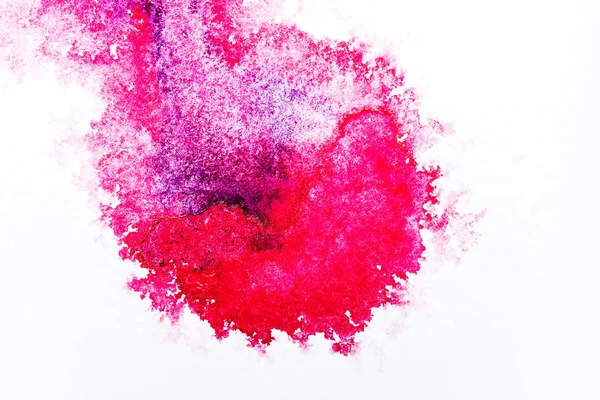 Top View Pink Watercolor Spill White Background — Stock Photo, Image