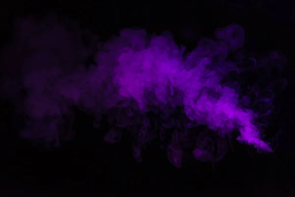 Black background with purple smoky swirl — Stock Photo