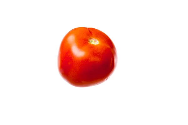 Close-up view of fresh ripe red tomato isolated on white — Stock Photo