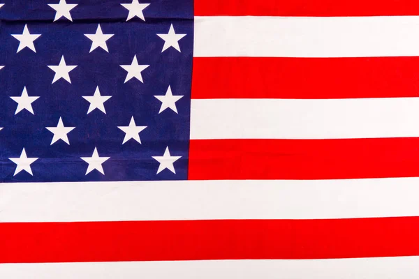 Vista superior de la bandera nacional americana con estrellas y rayas - foto de stock