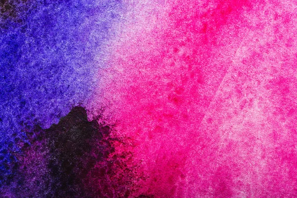 Vue de dessus des déversements d'aquarelle rose et violet avec espace de copie — Photo de stock