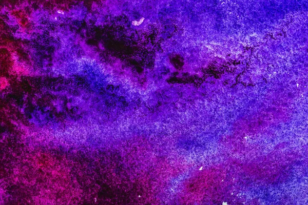 Top view of purple watercolor spill with copy space — Stock Photo