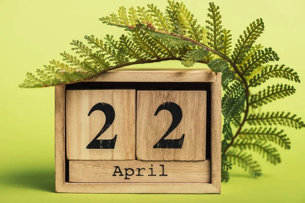 Wooden calendar with date 