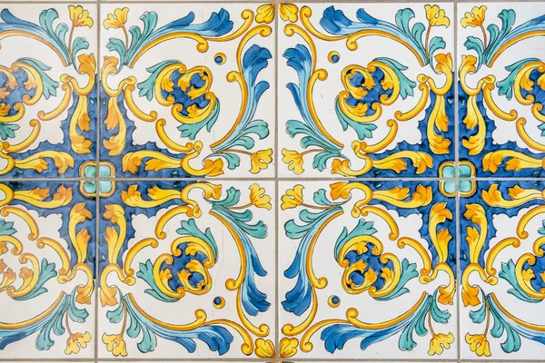 Traditionella Italienska Dekorativa Keramiska Plattor Från Vietri Färgglada Bakgrund Höj — Stockfoto