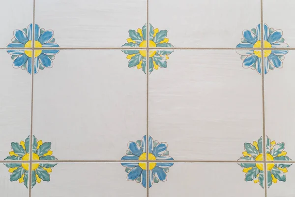 Traditionella Utsmyckade Italienska Dekorativa Keramiska Plattor Från Vietri Färgglada Bakgrund — Stockfoto