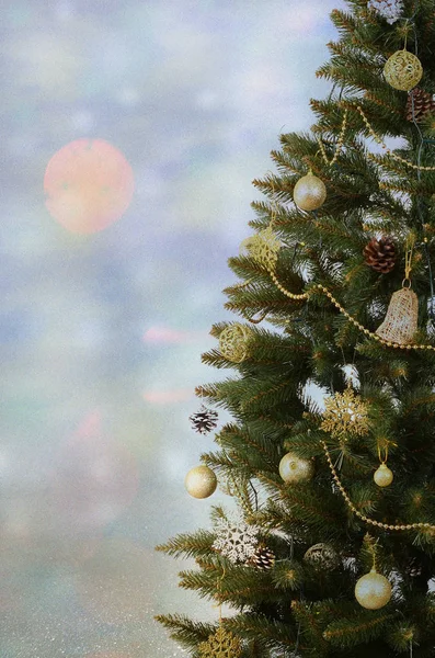 Noel Ağacı Dekorasyonu Noel ağacı ışıklandırılmış arka plan