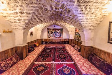 Traditional living room at Sanliurfa Traditional Kitchen Museum in Sanliurfa,Turkey.19 July 201 clipart