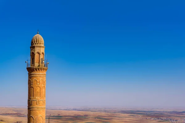 Minaret Meczetu Ulu Grand Popularnych Landmark Mardin Turcja — Zdjęcie stockowe