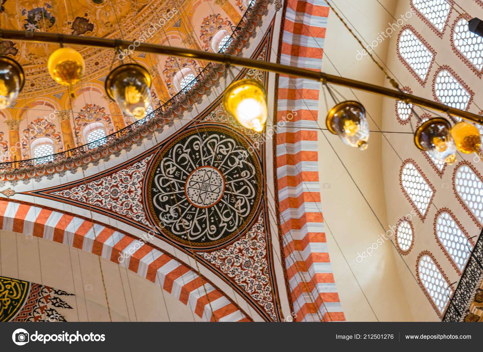 Istanbul Turkey June 2017 Interior View Domes Ceilings