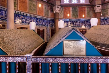 Mezar efsanevi Türk Sultan Süleyman veya Süleymaniye Camii, Istanbul.04 Haziran, 201 muhteşem süleyman iç görünüm