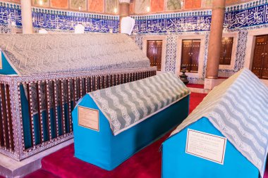 İç görünüm olan Süleymaniye Camii, Istanbul,Turkey.04 Haziran, 201 efsanevi Türk Sultan Süleyman karısı Sultan mezarı Hürrem (Roksolana)