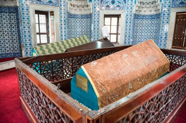 İç görünüm olan efsanevi Türk Sultan Süleyman Süleymaniye Camii, Istanbul.04 Haziran, 2017 yılında karısı Sultan mezarı Hürrem (Roksolana)