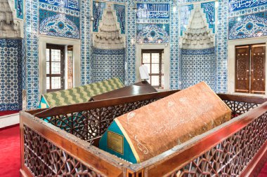 İç görünüm olan efsanevi Türk Sultan Süleyman Süleymaniye Camii, Istanbul.04 Haziran, 2017 yılında karısı Sultan mezarı Hürrem (Roksolana)