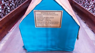 İç görünüm olan efsanevi Türk Sultan Süleyman Süleymaniye Camii, Istanbul.04 Haziran, 2017 yılında karısı Sultan mezarı Hürrem (Roksolana)