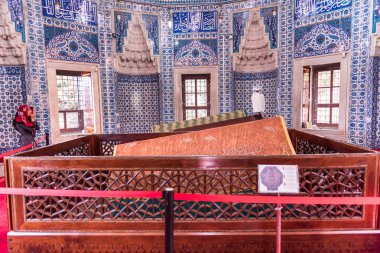 İç görünüm olan efsanevi Türk Sultan Süleyman Süleymaniye Camii, Istanbul.04 Haziran, 2017 yılında karısı Sultan mezarı Hürrem (Roksolana)