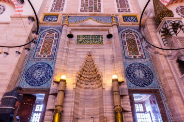 Süleymaniye Camii, Istanbul 'un en büyük Camii iç detay görünümünü 1550-1580 04 Haziran 2017 baş Osmanlı mimarı Mimar Sinan.Istanbul, Türkiye'de tasarım tarafından yaptırılmıştır