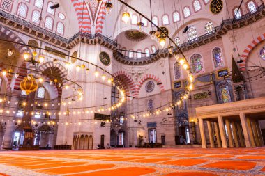 Süleymaniye Camii, Istanbul 'un en büyük Camii iç detay görünümünü 1550-1580 04 Haziran 2017 baş Osmanlı mimarı Mimar Sinan.Istanbul, Türkiye'de tasarım tarafından yaptırılmıştır