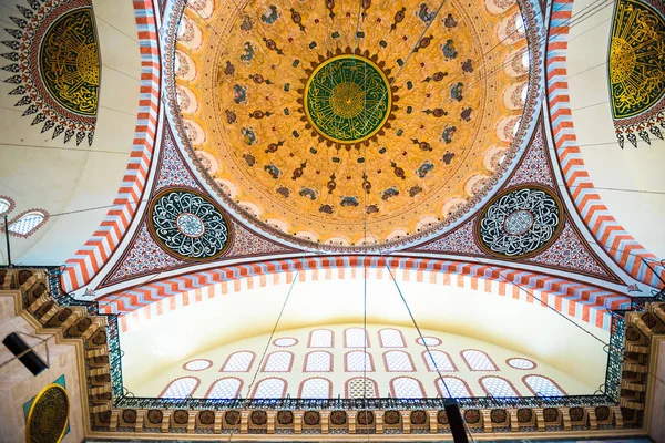 Εσωτερική Διακόσμηση Και Έργα Τέχνης Από Τζαμί Σουλεϊμάνιγιε Μεγαλύτερο Τζαμί — Φωτογραφία Αρχείου