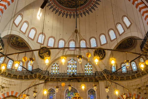 Istanbul Turquía Junio 2017 Vista Interior Cúpulas Techos Mezquita Suleymaniye — Foto de Stock