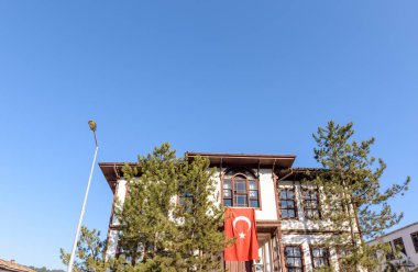 Sakarya Turkey.27 Ocak 2018 Tarakli tarihi İlçesi'nde geleneksel, eski ve tarihi Anadolu evlerin görünümü