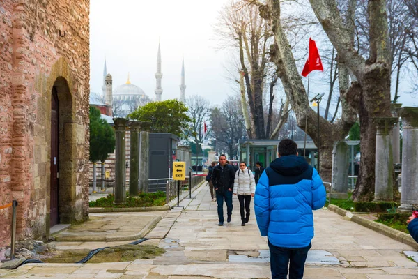 Niet Geïdentificeerde Mensen Bezoeken Hagia Sophia Een Griekse Orthodoxe Christelijke — Stockfoto