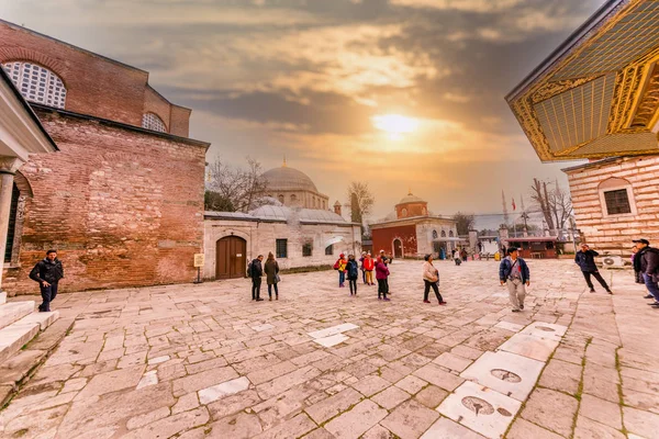 Unidentified People Visit Hagia Sophia Greek Orthodox Christian Patriarchal Basilica — Stock Photo, Image