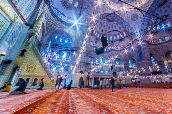 Muslim People Praying Blue Mosque Also Called Sultan Ahmed Mosque — Stock Photo, Image