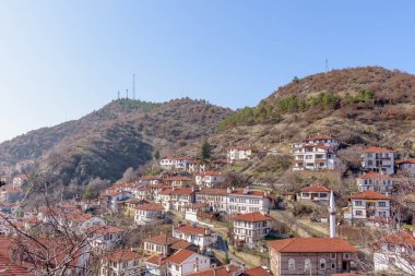 Sakarya Turkey.27 Ocak 2018 Tarakli tarihi İlçesi'nde geleneksel, eski ve tarihi Anadolu evlerin görünümü