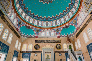 Merkezi Isabey cami Bursa,Turkey.20 Mayıs 2018 yılında iç görünüm