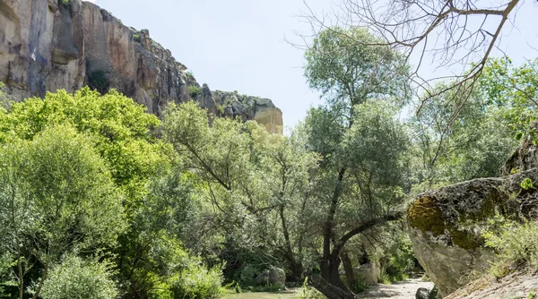 Binnenaanzicht Van Ihlara Vallei Langs Gorge Snijd Vulkanisch Gesteente Het — Stockfoto