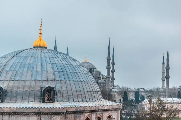 Vista Mesquita Azul Cúpulas Hagia Sophia Hagia Sophia Basílica Patriarcal — Fotografia de Stock