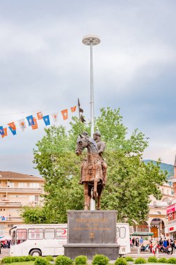 Türkiye Cumhuriyeti'nin kurucusu olan Osman Gazi(Ghazi) heykeli. Bursa,Turkey.20 Mayıs 2018