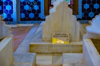 İç görünüm Bulbul Hatun, wifie mezar, türbe, Muradiye karmaşık veya karmaşık, Sultan Murad II, Bursa, Türkiye.