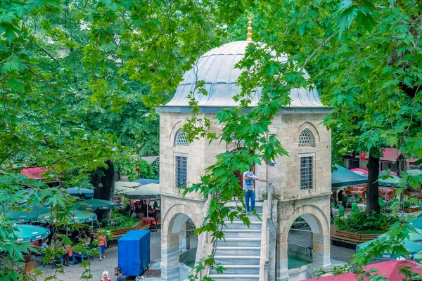 Masjid Moskee Binnenplaats Van Historische Koza Han Silk Bazaar Bursa — Stockfoto