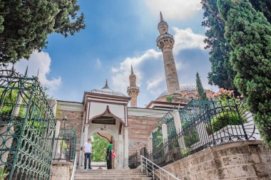 Emir Sultan karmaşık veya karmaşık Sultan Camii kompleksi içinde Bursa,Turkey.20 Mayıs 201 kişi ziyaret
