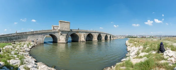 Panoramic View Kucukcekmece Mimar Sinan Architect Sinan Bridge Which Built — стоковое фото